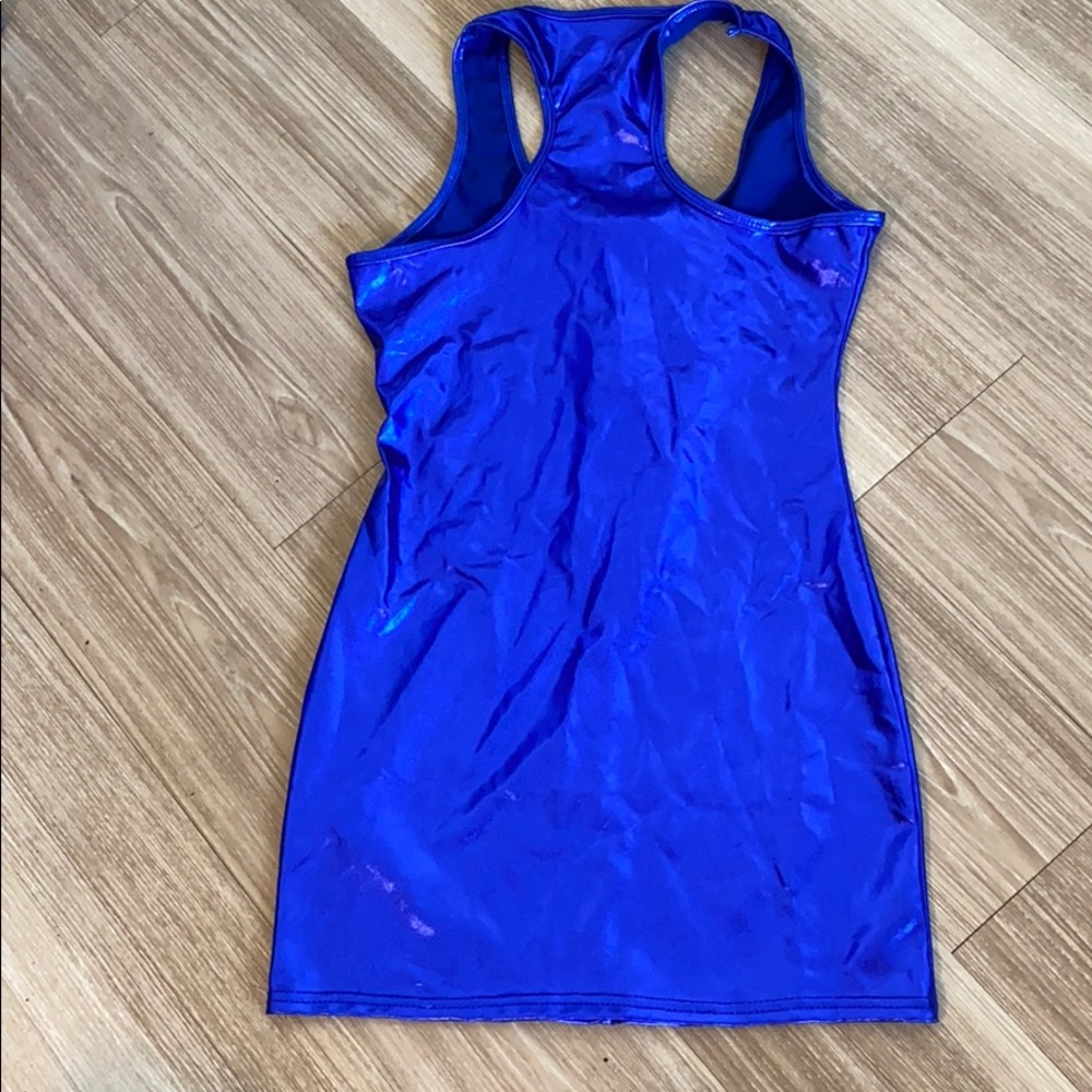 Metallic blue dress